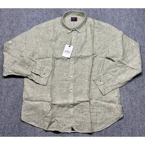 UNTUCKit Ban De Vendange Shirt Mens XL Green 100% Linen Long Sleeve Button Up